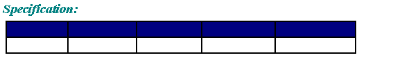 Text Box: Specification:￼