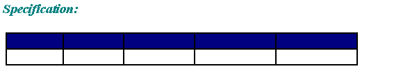 Text Box: Specification:￼